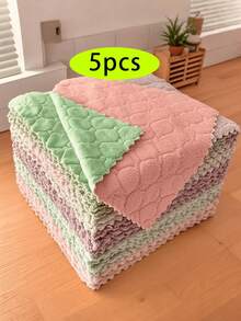10pcs Super Absorbent Microfiber Cleaning Cloths - Random Colors, High-Efficiency Kitchen & Bathroom Towels For Household Use