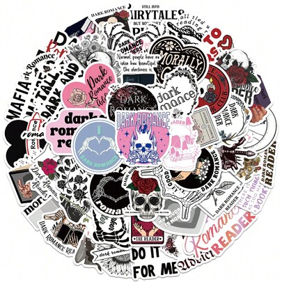 50pcs Dark Romance Reader Cute Funny Cartoon Stickers Aesthetic Stickers Decorative Stickers Waterproof Stickers For Suitcase Water Bottle DIY Laptop Skateboard Luggage