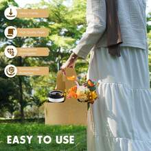 2 Cup Drink Carrier With Handle - 10pcs Disposable Cardboard Coffee Cup Holder, Portable Foldable Tray For Hot\/Cold Drinks - đen - Xem 3