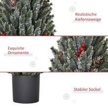 Artificial Christmas Tree Table Christmas Tree 170 Branches Snow-Covered Design With Plastic Base Berries Pine Cones PE PVC Ø27 X 47 Cm On-Site - Green - View 4