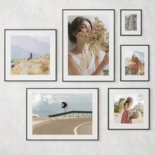 1pc Extra Large 50x70cm Black Thin Aluminum Photo Frame With Mat, Suitable For 40x50cm Photos, 40x60cm Metal Posters, Artwork, Prints, Puzzles, Diamond Paintings - High-Definition Acrylic, Can Be Displayed Vertically Or Horizontally, Suitable For Home, Office, Corridor And Mall Wall Decor. - Black - View 4