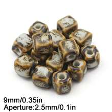 5pcs 9mm Ceramic Glazed Square Beads Bracelet Spacer Earrings DIY Jewelry Making Accessories