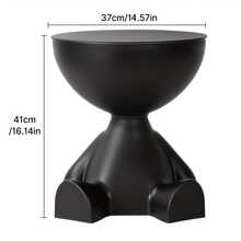 LOVEWE Modern Bear-Shaped Nightstand - A Sturdy Plastic Multi-Functional Nightstand And Bookshelf, With A Space-Saving Stackable Design, Easy To Assemble, Small Space (Black,  Plastic Furniture) - 黑色 - 查看 5