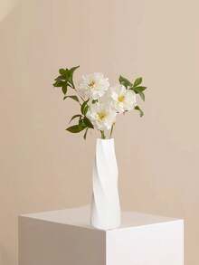 1 buc Vază de flori din plastic, decor pentru casă, decorare pentru birou, Vază mică pentru sufragerie, balcon, dulap TV, masă, aranjament floral uscat și proaspăt, floral pictat manual, Vază rotundă minimalistă din rășină pentru sufragerie, intrare, decor hotel