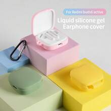 DO AS YOU WISH غطاء واقي من السيليكون لسماعات Redmi Buds 6 Active، ناعم ومريح مع خطاف للتعليق لحماية سماعات أذنك من الخدوش - الأسود - مشاهدة 6