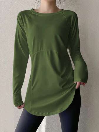 Women Fitness Yoga Top, Quick Dry Shirt For Running, Gym & Workout, Stretchy Compression Base Layer