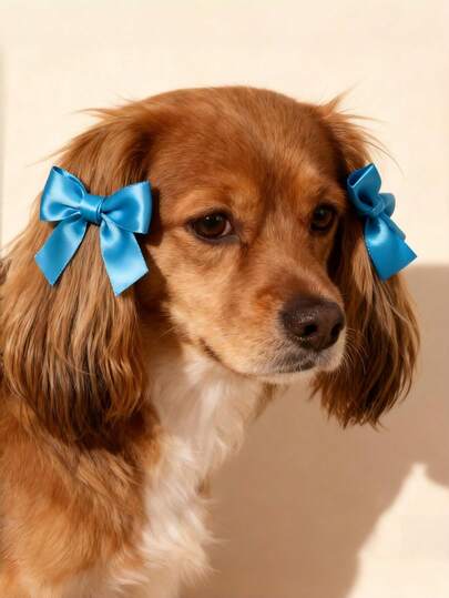 5 pezzi Set di fermagli per capelli a fiocco per animali domestici, fiocchi di raso colorati a doppio strato carini, fermagli per capelli di cani, accessori per capelli di gatti, adatti per Natale, Ognissanti, abbigliamento per animali domestici per vacanze, decorazione quotidiana