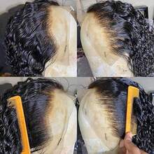 30 Inch Deep Wave Lace Front Wigs Human Hair 5x5 13x4 13x6 HD Transparent Lace Frontal Wigs Human Hair For Women Brazilian Curly Wigs Human Hair Pre Plucked Natural Black Color - Natural Black - 查看 7
