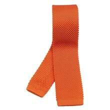 Corbata delgada de punto de unicolor y textura para hombres, acabado cuadrado {"Talla_nombre":"Talla única","Color_nombre":"Naranja" - Multicolor2 - Ver 5