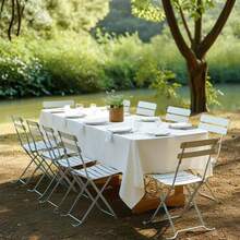 6-Pack 60x102-Inch White Tablecloth Polyester Fabric, Washable, Durable And Easy-To-Care White Party Decorations, Often Used For Weddings, Proposals, Banquets, Outdoor Events