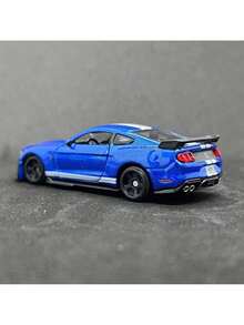 Burago 1:64 Escala Modelo de Coche de Carreras de Aleación Fundida, Modelo Oficial con Licencia de Mercedes-Benz, , Cadillac, Chevrolet, Coches en Miniatura, Regalo de Cumpleaños para Hombres, Juguetes de Coches de Carreras - Mustang Shelby GT500 2020-Azul - Ver 5