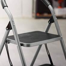 Premium 2 Step Ladder U2013 Rubber Grip Folding Ladder And Gardening Durable Steel Easy To Store Folding Steps 150KG Capacity - Small Steps - Grey - View 5