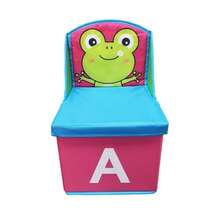 Toys Storage Box Chest Stool 2 In 1 MultiFunction Folding Storage Chair Cartoon Shoe Changing Stool Oxford Cloth Backed Armchair Boxes For Boys Girls Playroom 15.5x9.5x9.5inch