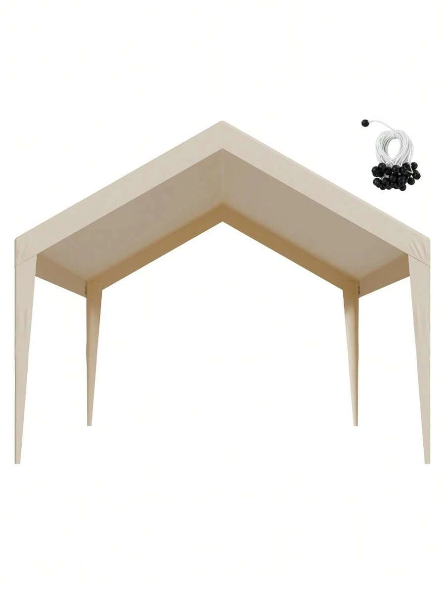 12x20 Ft UV-Resistant Carport Canopy Cover - Frame Not Included - Beige1 - View 1