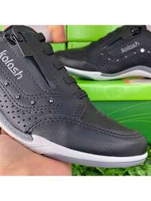 Kolosh Casual Easy-To-Fit Sneakers With Zipper For Women - 黑色 - 查看 4