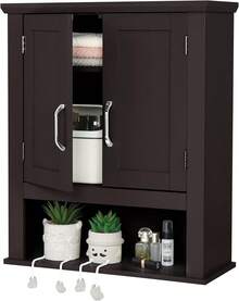 Bathroom Cabinet Wall Mounted Espresso Wall Cabinet Floating Cabinet For Wall Storage Bathroom With Doors And Adjustable Shelf Medicine Cabinet Organizer,23061094 - 藍色 - 查看 1