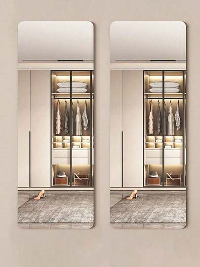 DIY Acrylic Spiegel [Please Carefully Confirm The Size In Image] Unbreakable Bathroom Mirror, Makeup Self Adhesive, No Installation Required. Square Round Heart Shaped Waterproof Material, Bedroom, Bathroom, Office, Indoor Outdoor Walls. view 2