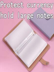 دفتر تخطيط مالي مع مشبك معدني، محفظة مقاس محفظة مصنوعة من جلد اصطناعي لتتبع الأموال والتخزين النقدي والتدوين، تصميم متين وسهل التنظيف مع إغلاق بزر، ملصق ذهبي وحلقة قلم - منظم مالي كبير السعة للرجال للأعمال والسفر والمصرفية - بسيط وأنيق، سهل الوصول، محفظة نقدية