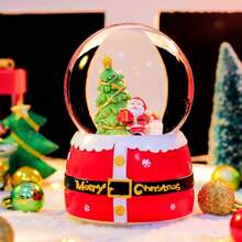 Decoración de escritorio de bola de cristal de Navidad con diseño de dibujos animados, regalo de decoración del hogar para sala de estar/escritorio de estudio