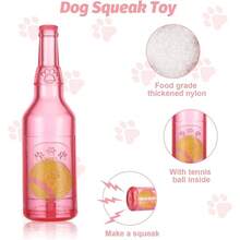 Crunch and Bottle Dog, Zentric Crunchnplay Bottle Dogs, Pet Chew Beer Bottle with Tennis Ball, Squeaky Plastic Bottle Dog Small Medium Big 1* Pink - 1*Verde - Ver 8