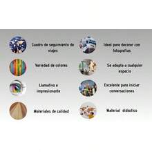 Gift Mexico Mapa Mundo de Madera para pared decoración única para marcar viajes color: Perla medida 160 x 97cm ¡Mapamundi de madera! - como en la foto - Ver 3