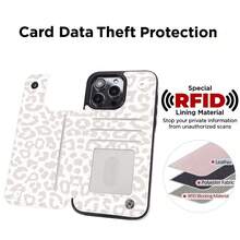 Compatible With IPhone 15 Pro Max 6.7" Wallet Case With Card Holder Slot Folio Flip Leather Kickstand Magnetic Clasp And RFID Blocking Design Cover 15PM 6.7 Inch (Leopard){"Color_name":"BeigeLeopard","Size_name":"IPhone15ProMax6.7\""} - 多色1 - 查看 4