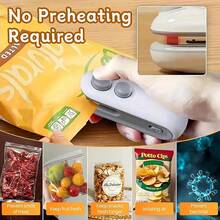 Mini Bag Sealer With Cutter And Magnet Portable Mini Heat Sealer, USB Rechargeable Food Bag Sealer For Plastic Bags & Fresh Keeping