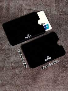 2个装RFID屏蔽信用卡保护套，RFID/NFC屏蔽防欺诈，健康卡/身份证保护，非接触式银行交易，信用卡夹，RFID/NFC保护膜，10个装男女通用信用卡/身份证保护套，防水防盗 - 黑色 - 查看 4