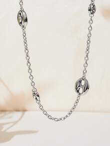 1pc Fashionable Pig Nose Element Long Sweater Chain Necklace - Pig Nose Long Necklace - View 3