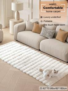 1 件矩形毛绒驼色柔软、蓬松、易于清洁的温暖可爱室内装饰地毯，面料柔软舒适，适用于卧室、客厅、沙发、茶几、更衣室、榻榻米房等区域 - 米色 - 查看 14