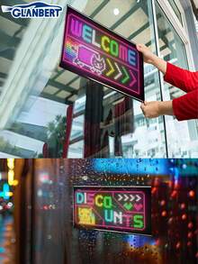 GLANBERT 1 Set Car LED Sign DIY Programmable Scrolling LED Display 24.8"X7.87" USB 5V Matrix Panel, Bluetooth App Control, Custom Text & Animation Light Signs For Store Car Hotel Event Festival - 彩色 - 查看 6