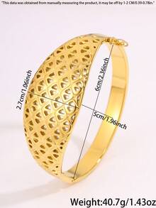 Camhanno 1 pièce de bracelet en acier inoxydable de style géométrique creux, luxueux et élégant, convenant pour les déplacements quotidiens, un excellent cadeau pour mettre en valeur le charme