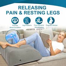 ZYODUOB Almohada para Piernas, Almohada Inflable, Almohada cuña portátil, Mejora la circulación y Reduce la hinchazón, para Dormir, recuperación, Embarazadas (Gris) - Negro - Ver 1