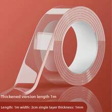 1 pieza Cinta adhesiva doble cara nano, sin rastro, adecuada para coche, pared, vidrio, sin residuos