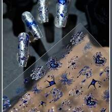 Adesivi per unghie con farfalle piatte glitterate, cuori e perle, impermeabili, decorazioni per unghie dolci e scure