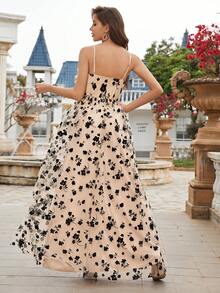 UNITHORSE 【随机剪裁】细肩带收腰开衩连衣裙 - 彩色 - 查看 7