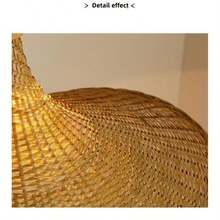 复古树枝吊灯灯罩，黄麻绳编织灯具配件，个性化创意，适用于替换 E26、E27 灯罩配件，适用于客厅、餐厅、卧室（不含灯泡，不带电）。 - 查看 5