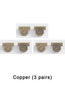 Bolso de lona con borde de pared, cubo magnético de alloy, 20 *7mm, 4 colores, sin costuras, para bolsos de hombro y ropa, accesorios de manualidades DIY, bolso vintage de metal Cl Turn, cierres giratorios para bolsillos y prendas, accesorio de bolso DIy para mano, monedero, hardware elegante, dorado, Accesorios de bolsa hechos a mano