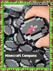 Minecraft 1pc Pixel Style Compass Game Light, Guide Function, Minecraft Night Light, LED Stackable Cartoon Light, LED Night Light, Decorative Environment Light, Sleep Companion Night Light, Rechargeable Night Light, Creative Mine Light Pendant, Fashionable New Creative Light, Ideal Choice For Decoration, Home Theater, Room Decoration, Perfect Gift, Christmas Gift