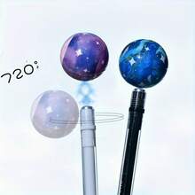1 pieza Bolígrafo de planeta levitante - Alivio del estrés, bolígrafo de gel de barril largo de alto valor de 0,5 mm, artículos de oficina, regalo. Accesorio de escritorio, herramienta de escritura moderna, papelería estética, escritura suave, bolígrafo de punta fina, papelería curativa, instrumento de escritura único, entusiastas de la papelería, adecuado como recompensa estudiantil, excelente regalo pequeño para Halloween y Navidad