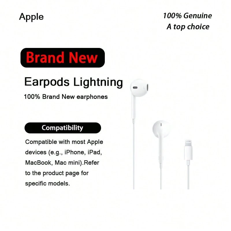 Tai nghe có dây Apple EarPods (Đầu nối Lightning), Mẫu cơ bản - trắng - Xem 1
