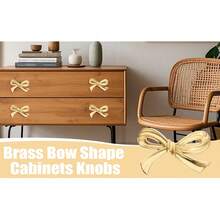 1pc Golden And Pink Bow Drawer Cabinet Door Handle, French Girl's Creative And Cute Bow Handle, Wardrobe, Wine Cabinet, Shoe Cabinet, Kitchen Cabinet And Bookcase Handle - Multicolor - View 10