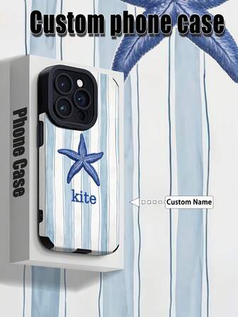 Funda de teléfono personalizada con diseño de concha, personalización de nombre, textura TPU suave con cobertura completa y protección compatible con la serie Apple 16, adecuada para regalos, cumpleaños, graduación, aniversario, San Valentín, Navidad