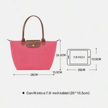 Longchamp Women's Folding Tote Bag with Top Handle - Large Capacity Shopper Shoulder bag, Ideal Gift for Girlfriend - 玫紅色 - 查看 6