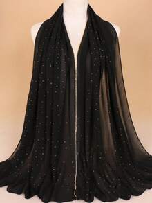 1pc Women's Hijab, Diamond Sequins Hijab Shawl, Soft Casual Chiffon Scarf Shawl, Comfortable Breathable Headscarf, Abaya Accessories, Suitable For Daily, Outdoor, Prayer, Worship - Multicolor - View 7