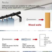 Curtain Rods For Windows Or Shower, 5/8 Inch Matte Black Curtain Rod Set With Brackets Heavy Duty Small Drapery Curtain Rods, Easy To Install For Kitchen,Bathroom,Sliding Door Bathroom Accessories Bathroom Tools - Black - View 11