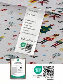 1pc Christmas Tree & Reindeer Print Fitted Sheet, Fits Mattress Depth 9" To 12", Soft, Wrinkle-Free, Breathable, Fits Various Bed Sizes, Machine Washable. Fashionable Christmas Decor Fitted Sheet, Essential For Bedroom & Dorm, Oeko-Tex Certified