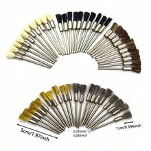 10 peças de escova de polimento em formato de caneta combinada com haste de 2,35 mm para polimento de joias, cerdas/fio/fio de cobre, escova em formato de caneta para polimento de joias, adequada para ferramentas rotativas