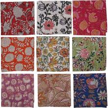 10 Pc Cotton Cloth Napkins - Hand Block Print, - Friendly, Dinner Napkins, Floral, Hand Made Size 16x16 Inch Printed Home Decor Multicolored - 多色1 - 查看 2