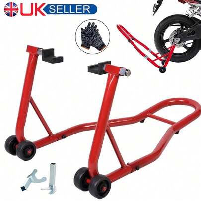 Heavy Duty Rear Motorcycle Paddock Stand Black Motorbike Stand Free Bobbin Hooks